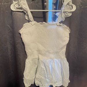 White Ruffled Peplum Top